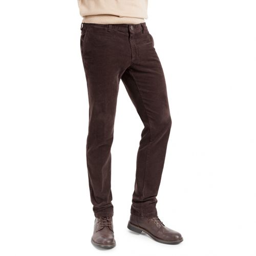 color marrón chocolate - Comprar Pantalón TCH tipo chino fabricado en Pana fina elástica en España