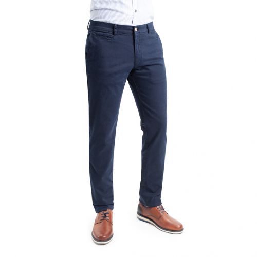 Color azul marino navy - Pantalón TCH Sport tipo chino en colores en Algodón con lycra elástico. Slim fit